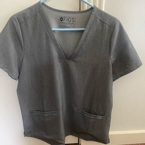 Figs Gray Three pocket scrub top
